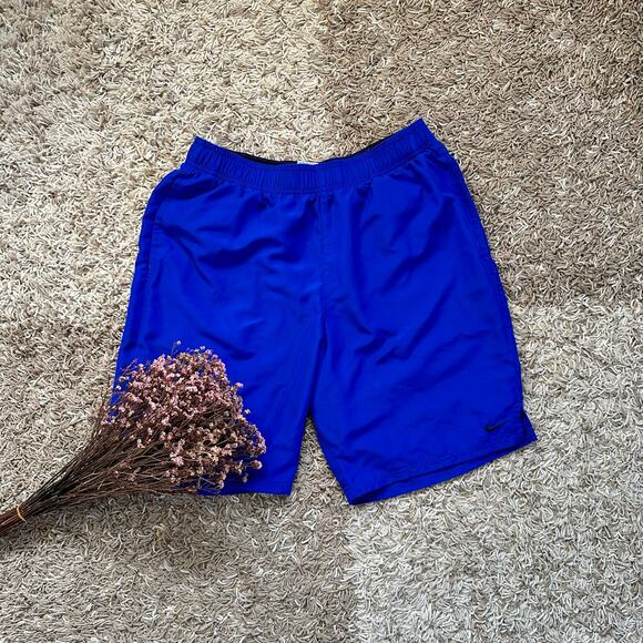 Nike Blue Swim Trunk Swoosh Logo Men’s Size M - Picture 1 of 6